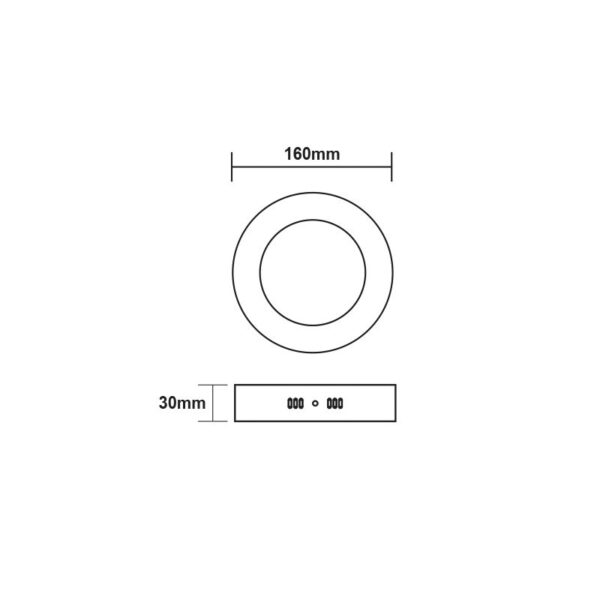 LED SLIM PANEL WHITE ROUND CEIL.12W 4000K 1100Lm Φ160 230V AC Ra80 - Image 2