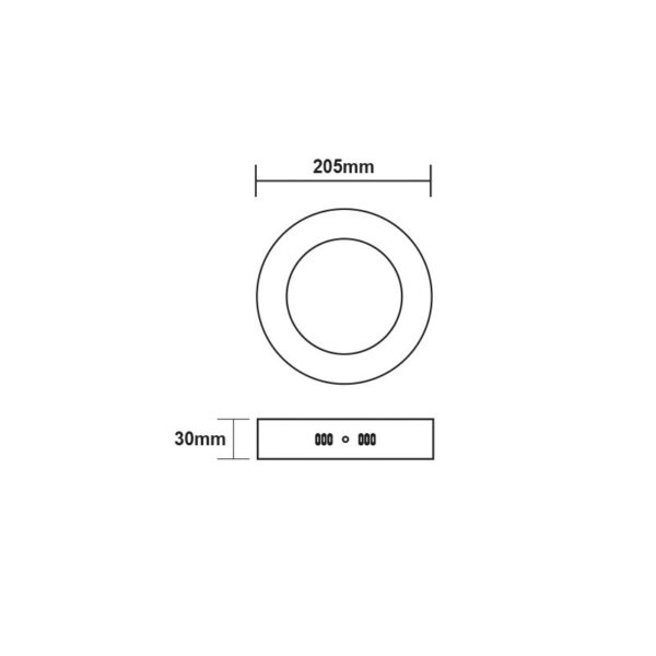 LED SLIM PANEL NM ROUND CEIL.18W 3000K 1650Lm Φ205 230V AC Ra80 - Image 2