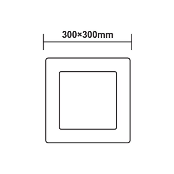 LED SLIM PANEL WHITE SQUARE CEIL.24W 3000K 2200Lm Φ288 230V AC Ra80 - Image 2