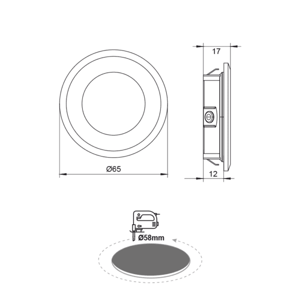 RECESSED WHITE ROUND LED SPOT 2W 4000K 160Lm 230V AC 100° Ra80 - Image 2