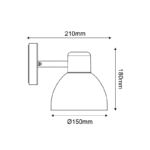 ^ΣΚΟΥΡΙΑ ΕΠΙΤΟΙΧΟ ΦΩΤΙΣΤΙΚΟ BERO MINI 1XE27 MAX.10W LED IP44 ΜΕ ΟΠΑΛ PC ΚΑΛΥΜΜΑ - Image 2
