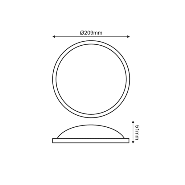 LED PC WHITE CEIL LUMINAIRE 230V AC IP65 20W 1700lm 3000K 110° Ra80 - Image 2