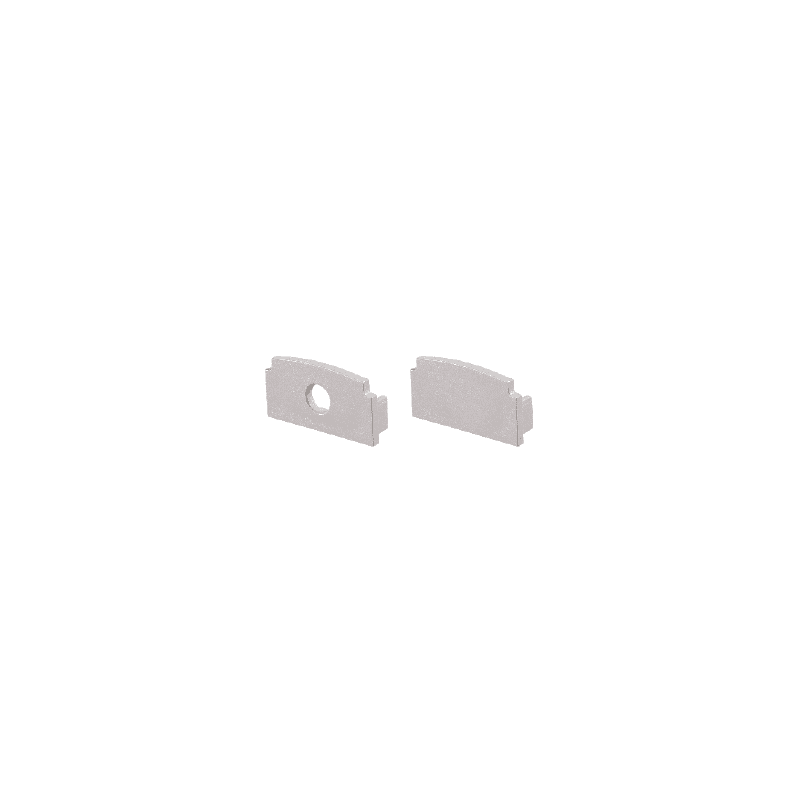 SET OF GREY PLASTIC END CAPS FOR P125 1PC WITH HOLE & 1PC WITHOUT HOLE