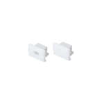 SET OF WHITE PLASTIC END CAPS FOR P127 1PC WITH HOLE & 1PC WITHOUT HOLE