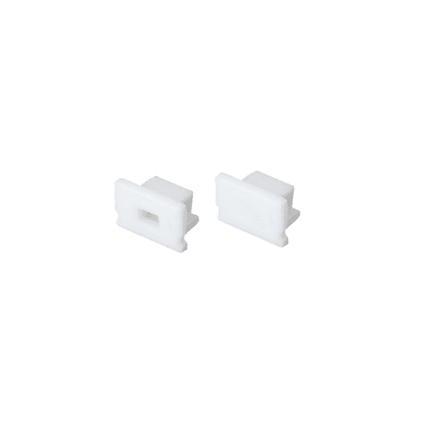 SET OF WHITE PLASTIC END CAPS FOR P127 1PC WITH HOLE & 1PC WITHOUT HOLE