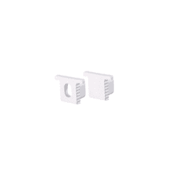 SET OF WHITE PLASTIC END CAPS FOR P189 1PC WITH HOLE & 1PC WITHOUT HOLE