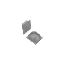 SET OF SILVER PLASTIC END CAPS FOR PROFILE P51 - SET 2PCS WITH VENTILATION HOLES