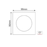 ^  ΣΠΟΤ TRIMLESS ΚΙΝΗΤΟ ΜΑΥΡΟ ΤΕΤΡΑΓΩΝΟ 90x90 - Image 2