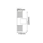 NETTO UP-DOWN CLEAR 2W LED 3000K 230V GREY - Image 2