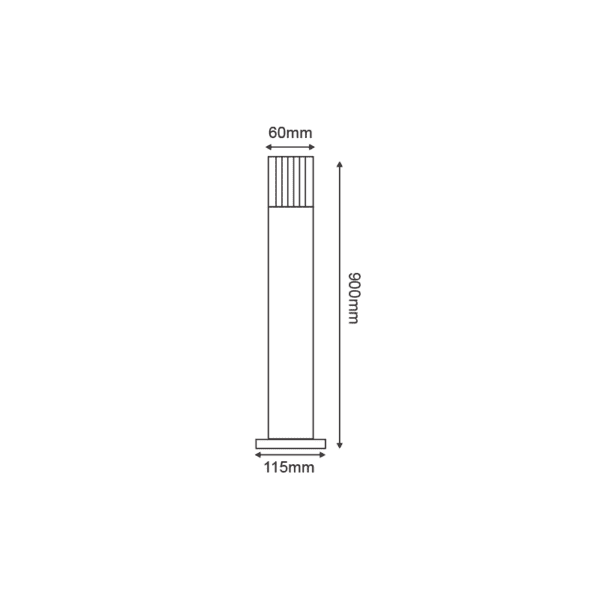 NETTO POLE 90CM CLEAR 2W LED 3000K 230V GREY - Image 2