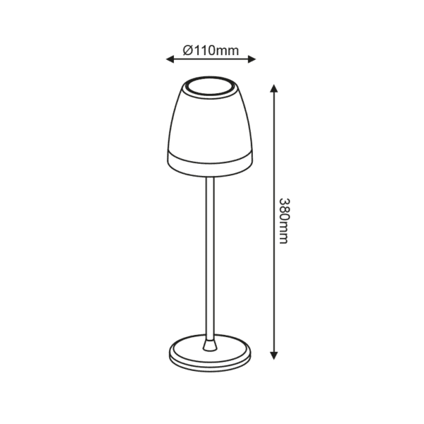 ^LED SMD TABLE BATTERY LUMINAIRE 2W 150LM 38° 3.000K MATT WHITE CRI80 IP54 - Image 2