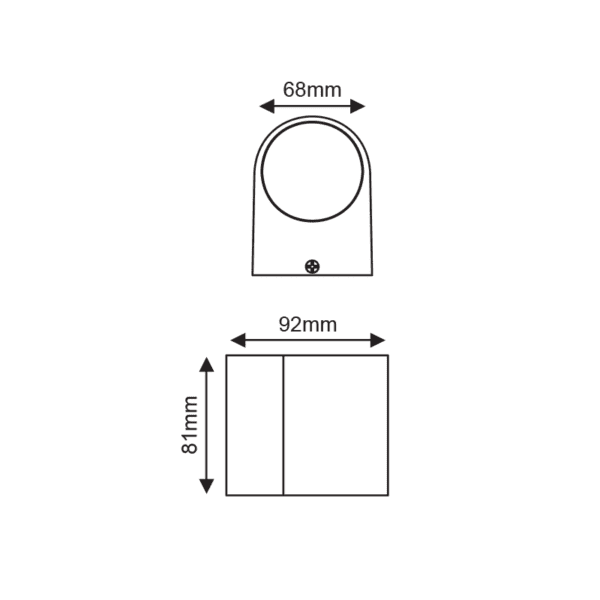 ^LED HP WALL LUMINAIRE 4W 230LM 40° 230V AC 3.000K DARK GREY CRI80 IP65 30.000HRS - Image 5