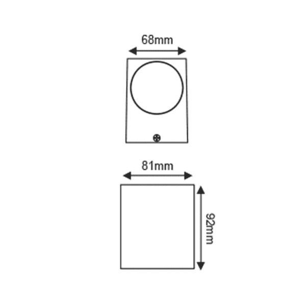 ^GU10 WALL LUMINAIRE 230V AC GOLDEN BLACK IP65 MAX.35W - Image 4