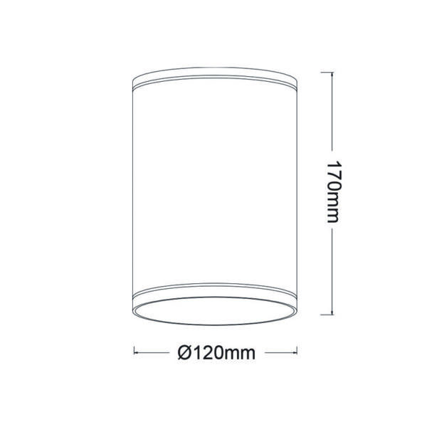 ^E27 PAR30  ROUND CEILING LUMINAIRE 230V AC MATT WHITE IP65 MAX.35W - Image 2