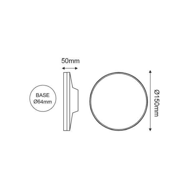 ^LED SMD WALL LUMINAIRE 8W 450LM 110° 230V AC 3.000K DARK GREY CRI80 IP54 30.000HRS - Image 3