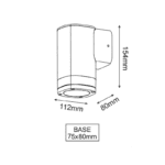 ^GU10 WALL LUMINAIRE 230V AC DARK GREY IP54 MAX.35W - Image 4
