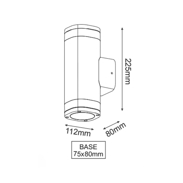 ^GU10 WALL LUMINAIRE 230V AC DARK GREY IP54 MAX.2X35W - Image 4