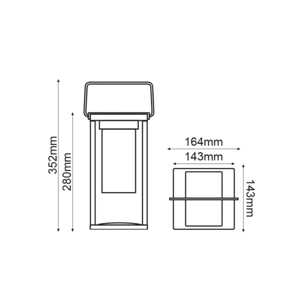 ^LED SMD TABLE BATTERY LUMINAIRE 3W 150LM 180° 3.000K DARK GREY CRI80 IP54 - Image 2