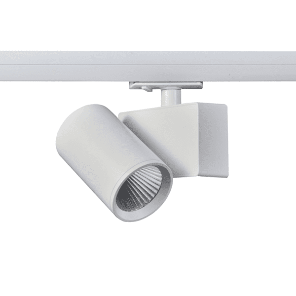 SAND WHITE LED TRACK LUMINAIRE 20W 4000K 1-PHASE 38° 2400LM 230V AC Ra80 5YRS