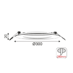 NETTO ROUND NM REC. LED SLIM PANEL 26W 4000K 1880Lm 230V Φ300 Ra80 - Image 2