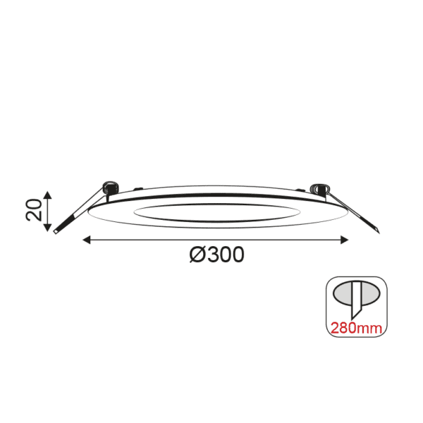 NETTO ROUND NM REC. LED SLIM PANEL 26W 4000K 1880Lm 230V Φ300 Ra80 - Image 2