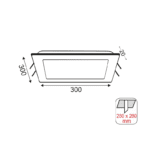NETTO SQUARE NM REC.LED SLIMPANEL 26W3000K 1830Lm230V 300X300 Ra80