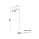ΕΠΙΔΑΠΕΔΙΟ Φ/Σ 1XE27 ΜΕΤΑΛΛΙΚΟ+ΜΑΡΜΑΡΟ 24X44XH144CM OCEANUS - Image 2