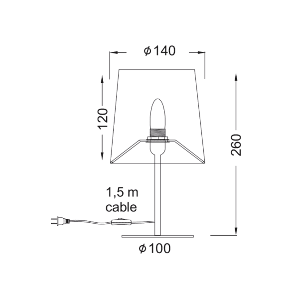 ΠΟΡΤΑΤΙΦ ΥΦΑΣΜΑ ΓΚΡΙ 1X40W E14 H28CM ARIOSO - Image 2