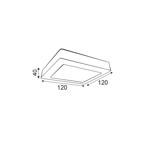 NETTO SQUARE NM CEIL.LED SLIMPANEL 8W 6000K 520Lm230V 120X120 Ra80 - Image 2