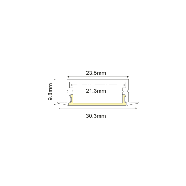 NORM ALUMINUM PROFILE WITH OPAL COVER 2m/pc - Image 2