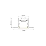 WINT ALUMINUM PROFILE P235 WITH OPAL PC DIFFUSER 2m/pc - Image 2