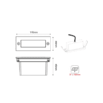 LED STEP LUMINAIRE 110X44 NM 2W 6000K 100Lm 230V IP54 RA80 - Image 2