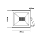 BLACK LED SMD FLOOD LUMINAIRE IP66 150W 4000K 12750Lm 230V RA80 - Image 2
