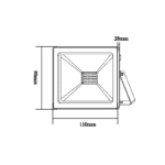 WHITE LED SMD FLOOD LUMINAIRE IP66 20W 6000K 1760Lm 230V RA80 - Image 2