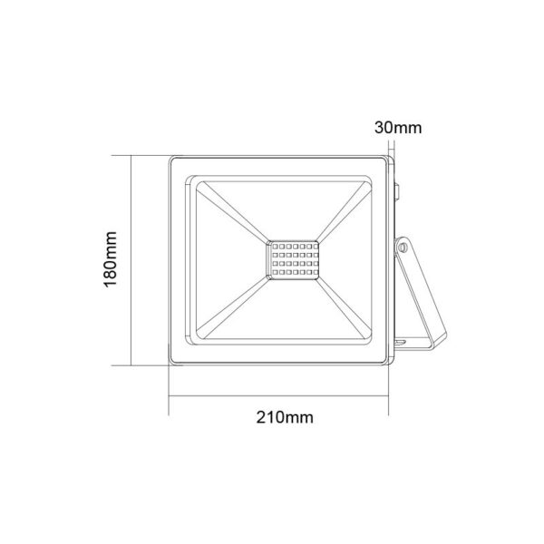 BLACK LED SMD FLOOD LUMINAIRE IP66 70W 3000K 6000Lm 230V RA80 - Image 2