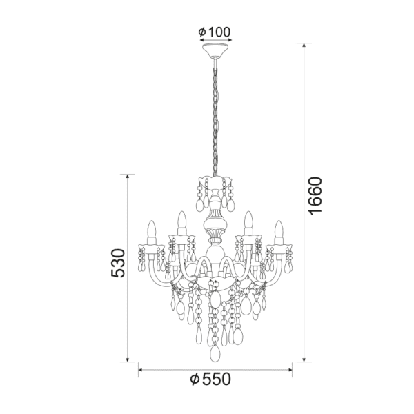 ΚΡΕΜΑΣΤΟ ΔΙΑΦΑΝΕΣ ΑΚΡΥΛΙΚΟ 6X40W E14 PEGASUS - Image 2