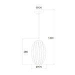 ΚΡΕΜΑΣΤΟ ΑΚΡΥΛΙΚΟ ΔΙΑΦΑΝΟ 1Χ40W Ε27 17x H28cm HOMO - Image 2