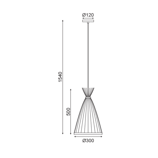 ^ΚΡΕΜΑΣΤΟ Φ/Σ 1ΧΕ27 BAMBOO D30XH154CM SERIFOS - Image 2