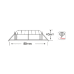 NETTO SQUARE N.MAT MOV. LED SPOT 6W 3000K 410Lm COB 230V 60° Ra80