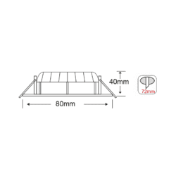 NETTO SQUARE N.MAT MOV. LED SPOT 6W 3000K 410Lm COB 230V 60° Ra80