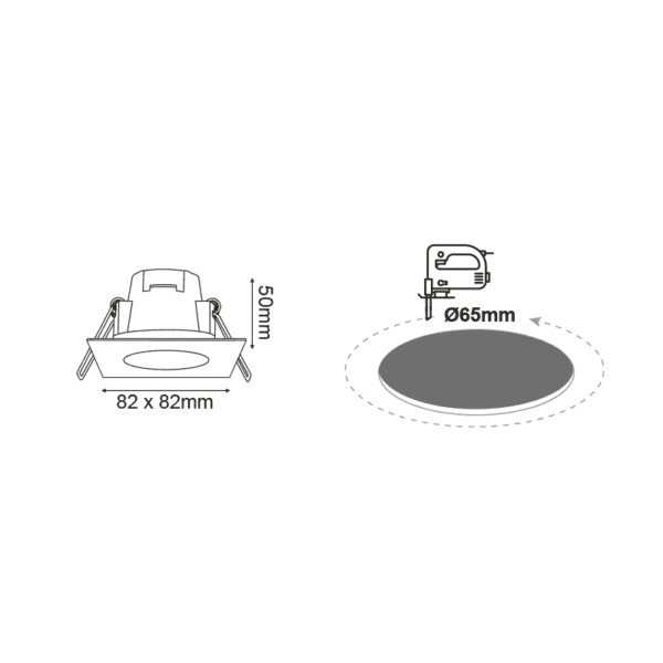 LED SPOT IP65 WHITE SQUARE 5W 3.000K 230V AC 400Lm 120° Ra80 - Image 2