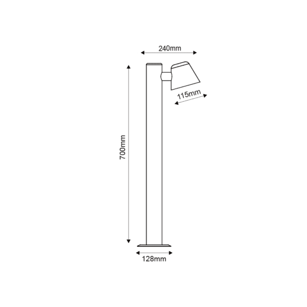 ^ΛΕΥΚΟ ΦΩΤΙΣΤΙΚΟ VIDA 1XGU10 MAX.35W IP44 ΜΕ ΚΟΛΩΝΑ & ΔΙΑΦΑΝΟ ΓΥΑΛΙ - Image 2