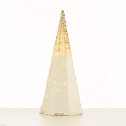 ^ "SILVER & WHITE SEQUIN CONE TREE" 20 WW LED ΛΑΜΠ. ΜΠΑΤ. 3ΧΑΑ