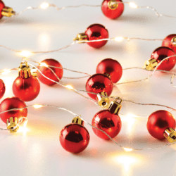 ^ "XMAS ΓΙΡΛΑΝΤΑ ΚΟΚΚΙΝΕΣ ΜΠΑΛΕΣ" 20 LED WW ΛΑΜΠΑΚ ΣΕΙΡ ΑΣΗΜΙ ΚΑΛ ΧΑΛΚΟΥ
