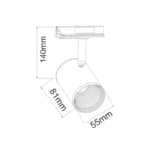 GREY LED TRACK LIGHT 7W 3000K 2WIRES 24° 700LM 230V Ra80 - Image 2