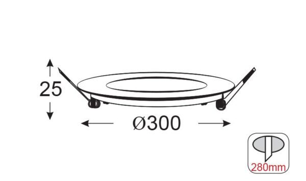 NETTO LED PANEL ΧΩΝ. ΣΤΡ. 26W 3.000K 1940Lm 230V Φ300 Ra80 - Image 2