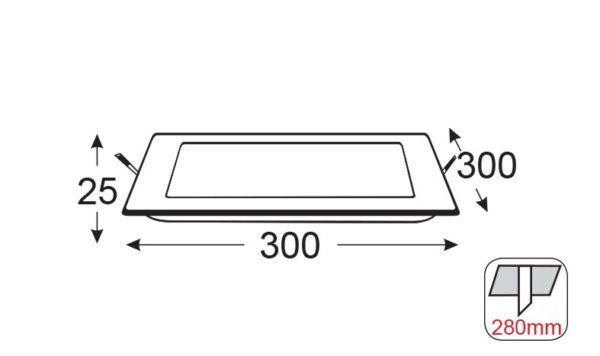 NETTO LED PANEL ΧΩΝ. ΤΕΤΡ. 26W 3.000K 1940Lm 230V 300mm Ra80 - Image 2