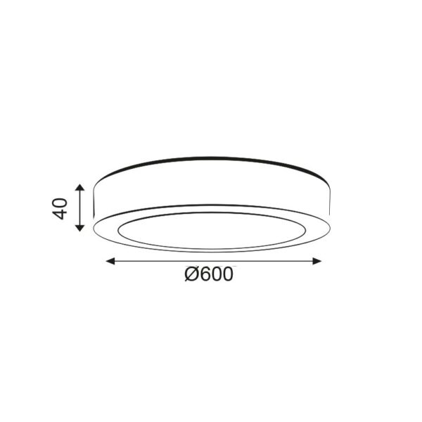 NETTO ROUND W CEIL. LED SLIM PANEL 50W 3000K 4000Lm 230V Φ600x40mm - Image 2