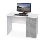 Γραφείο υπολογιστή, Buro 3 Γκρι γυαλιστερό, 110/59/75 εκ., Genomax