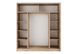Ντουλάπα Συρόμενη, Modul 931, Σόνομα/Λευκό, 180x200x59, Genomax - Image 2